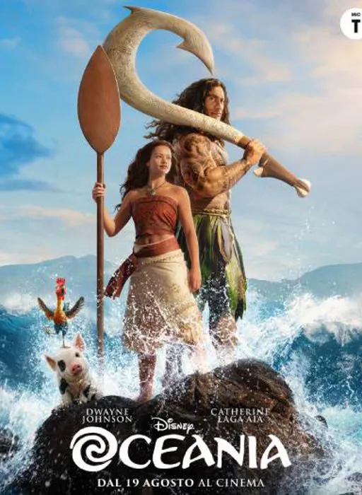 L'immagine mostra la locandina ufficiale italiana del film live-action Disney Oceania.