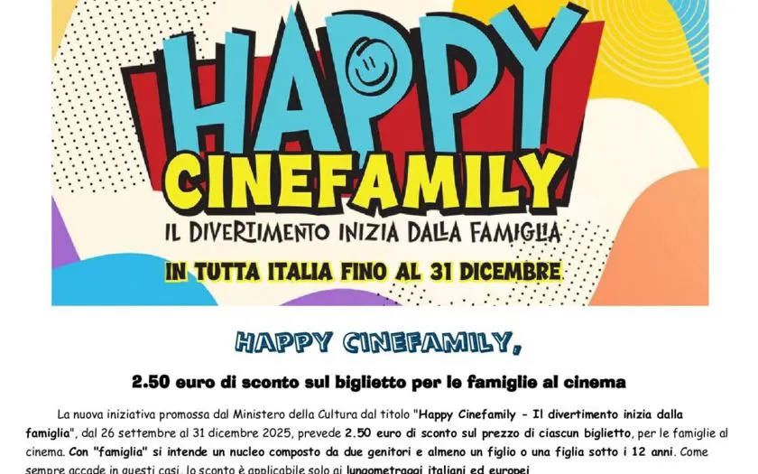 Sconti famiglie sull'ingresso al cinema 